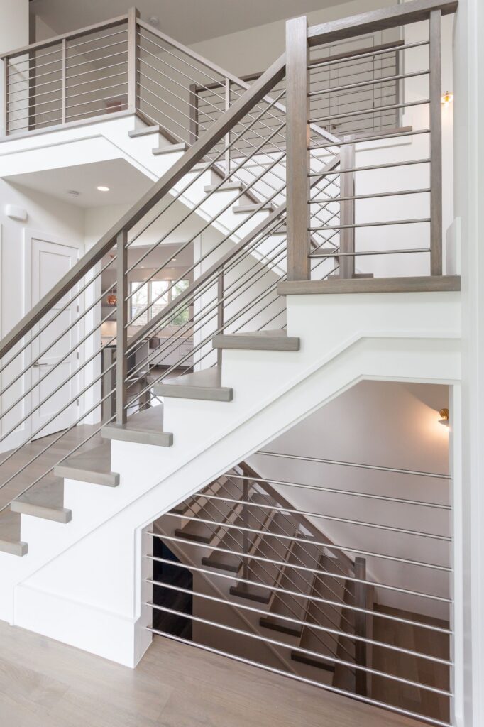Sleek Lines And Shine: Modern Stainless Steel Stair Railing Designs