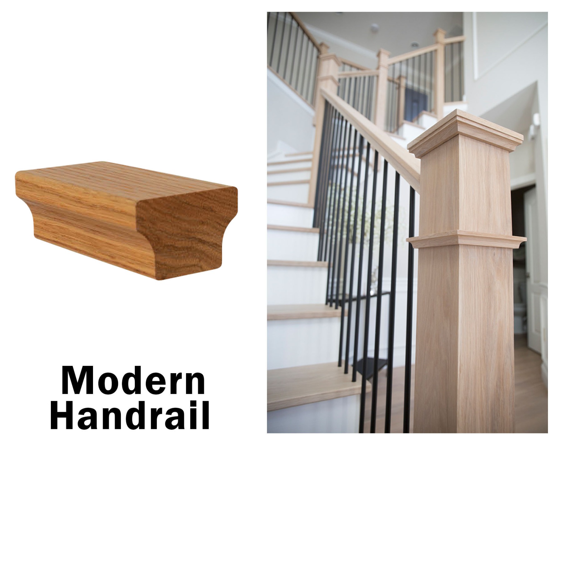 Modern Style Oak Hardwood Stair Handrail Contemporary Style Modern Style Oak Hardwood Stair Handrail Contemporary Style