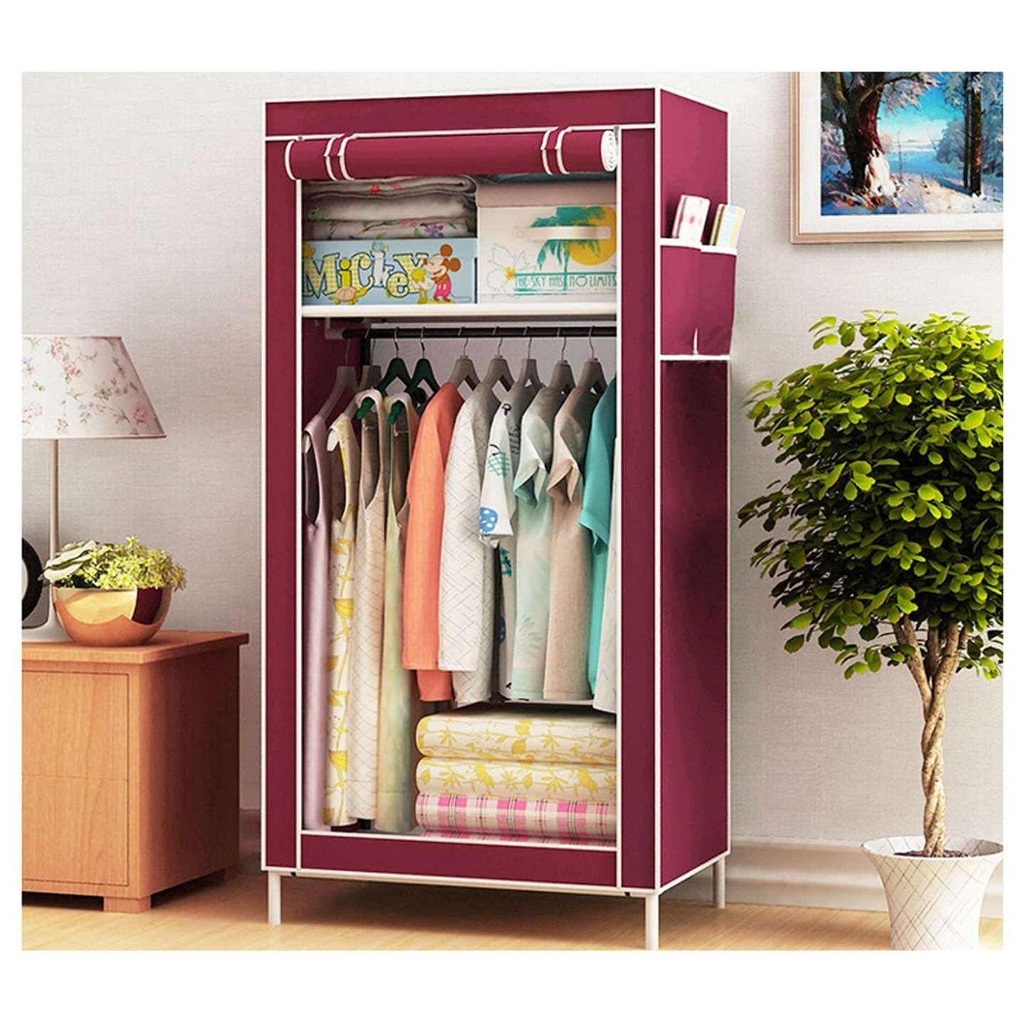 Portable Wardrobe Closet Simple Wardrobe Closet Single Small Bedroom Furniture Dormitory Dustproof Closed Modern Clothing Storage Folding Clothing Portable Wardrobe Closet Simple Wardrobe Closet Single Small Bedroom Furniture Dormitory Dustproof Closed Modern Clothing Storage Folding Clothing