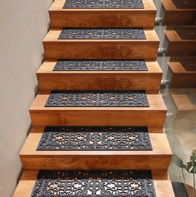 IRONGATE - Stair Treads Stair Case Step Mats - Pack - Rubber - Rugged Sturdy Heavy Duty Commercial Grade - Non Slip Outdoor Indoor Skid Resistant - IRONGATE - Stair Treads Stair Case Step Mats - Pack - Rubber - Rugged Sturdy Heavy Duty Commercial Grade - Non Slip Outdoor Indoor Skid Resistant -