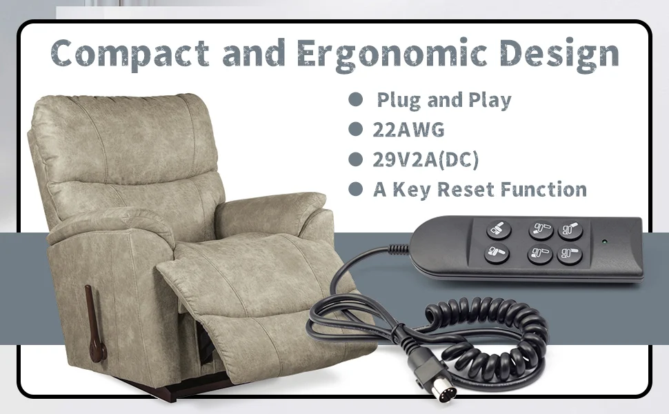 Amazon.com: 6 Button Power Lift Chair Controller with 5-Pin Plug