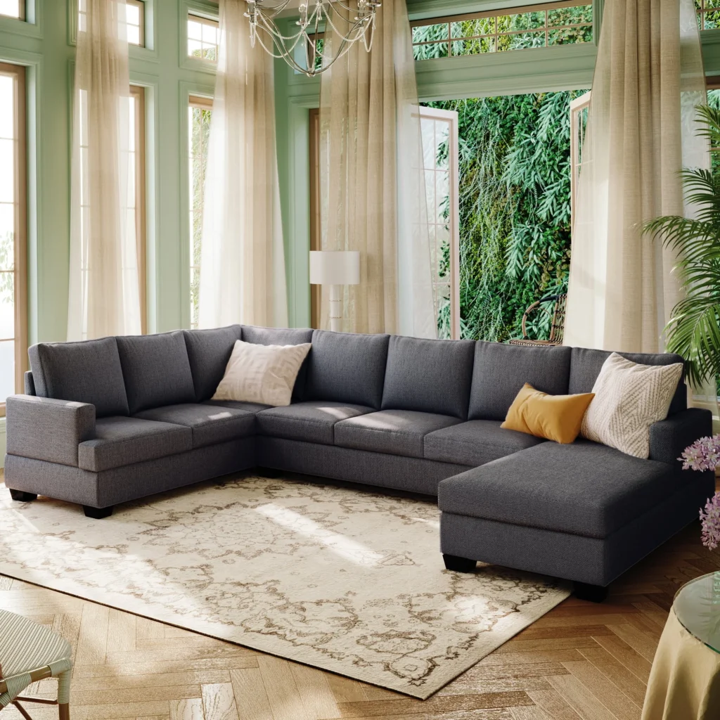 Extra Deep Sectional Sofa With Chaise | Baci Living Room