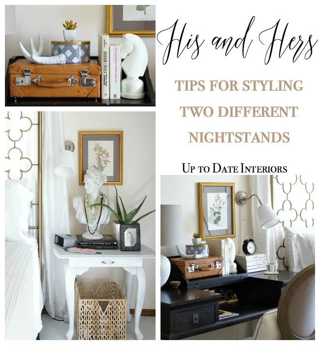 His and Hers - How to Style Different Bedside Tables - | Bedside table