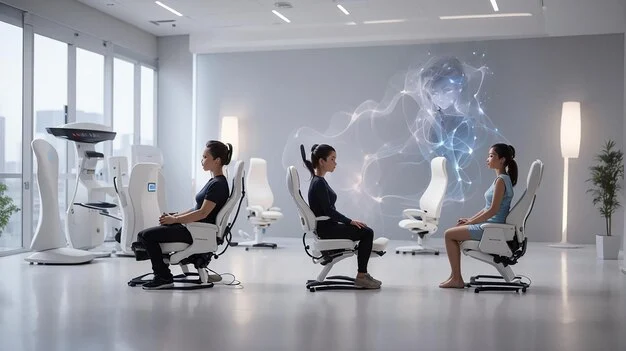 Premium AI Image | Neural Feedback Ergonomic Chairs A Seating