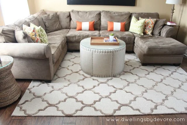 Sectional with Huge Rug Living Room Decor Ideas