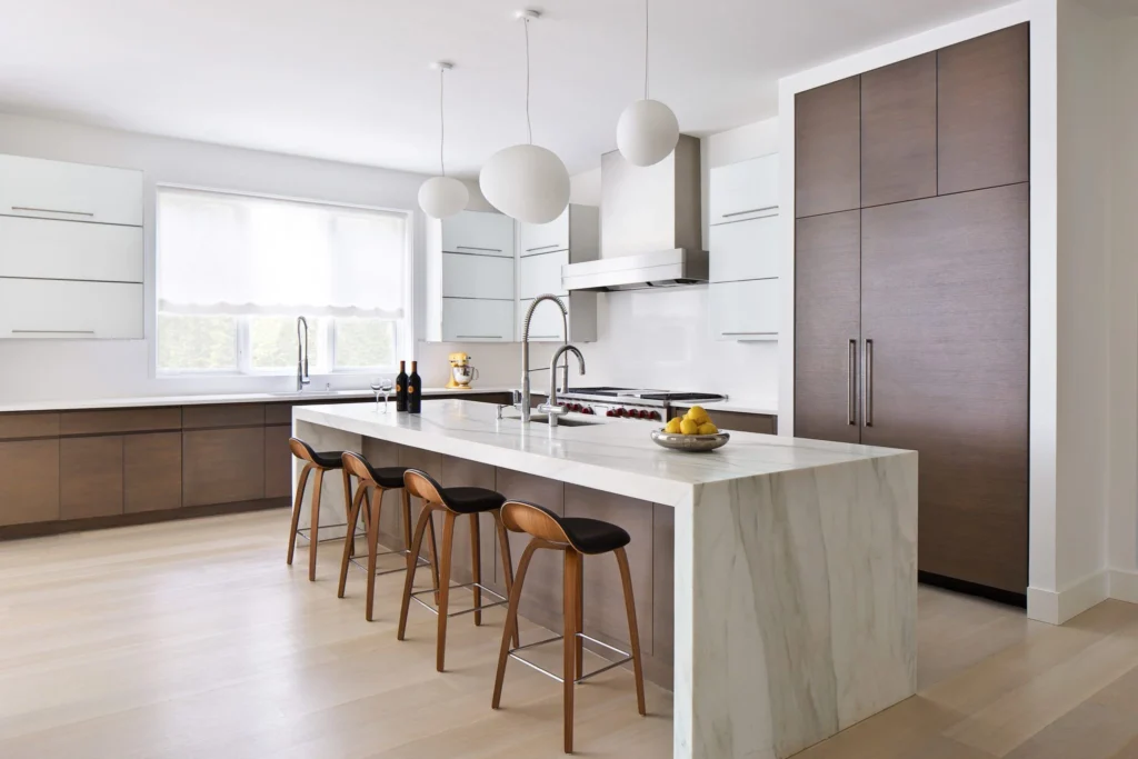Sleek Kitchens with Waterfall Islands | Modern Kitchen Design