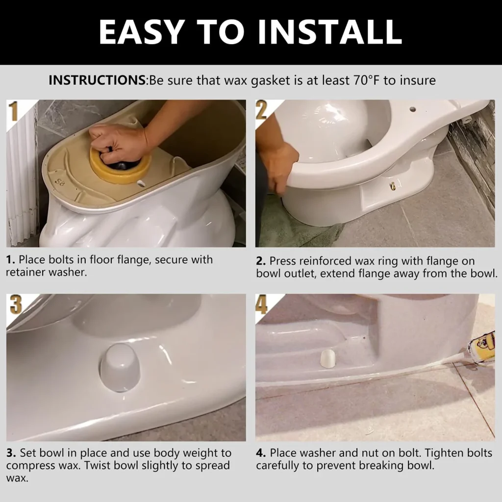 Snapklik.com : Boeemi Wax Ring Toilet Kit,Includes Flanges And Bolts