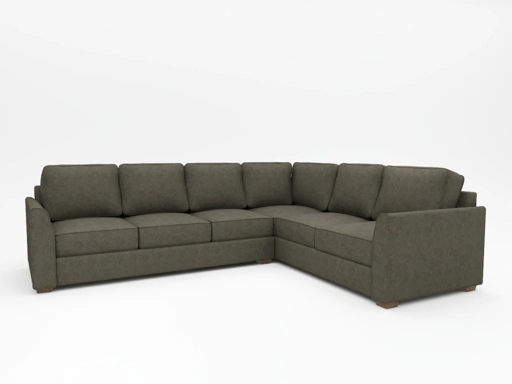 Tiffany L-Shape Sofa Sectional with Modern Slope Arm Design | L shaped