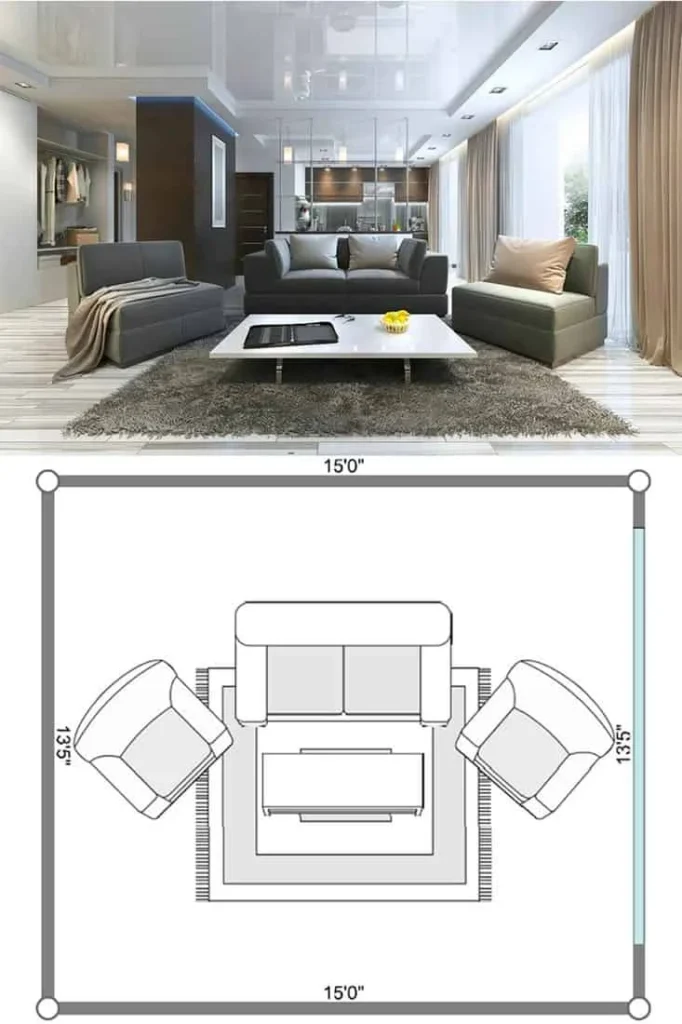 Living Room Layout With Sofa And Two Oversized Chairs - 13 Strategies