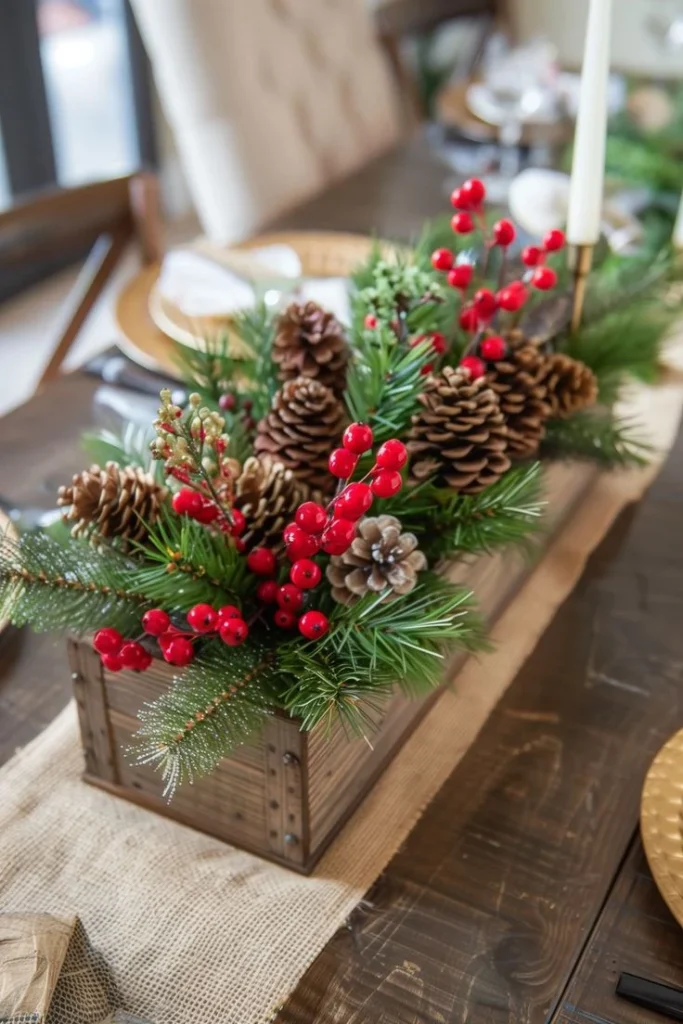 Christmas Centerpiece Ideas for Round Table: Modern Minimalist