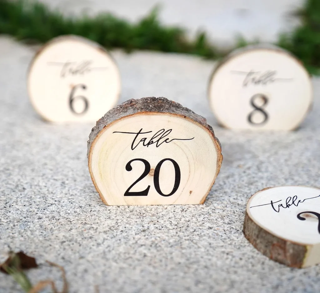 Wooden Table Numbers for Wedding
