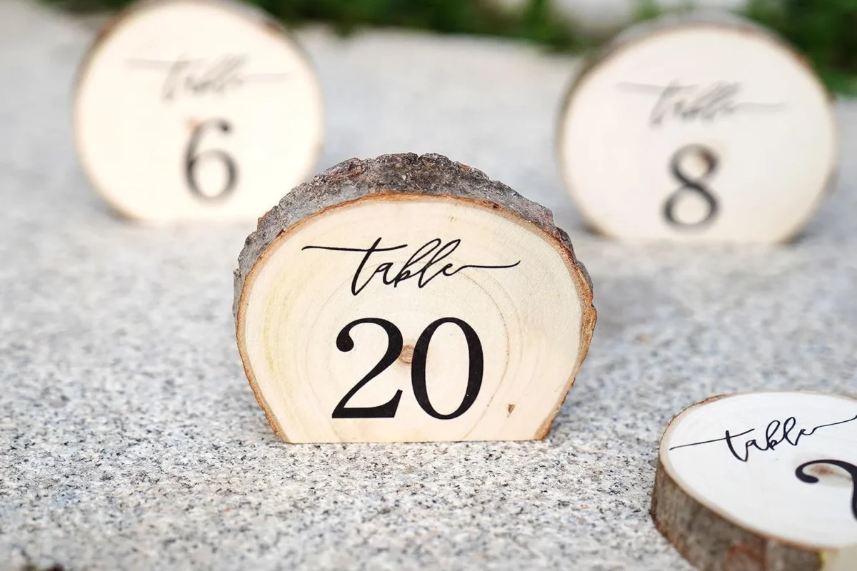 Wooden Table Numbers for Wedding